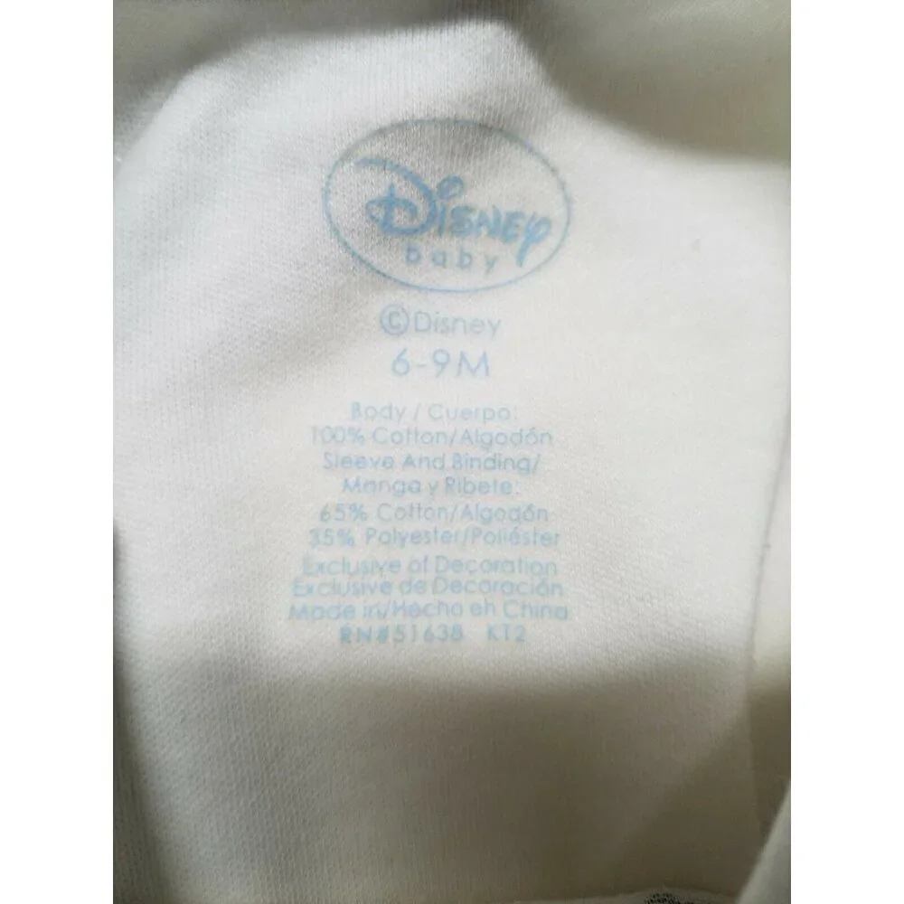 Disney Baby Tigger Newborn One Piece Long Sleeve Bodysuit White/Gray 6-9 Months